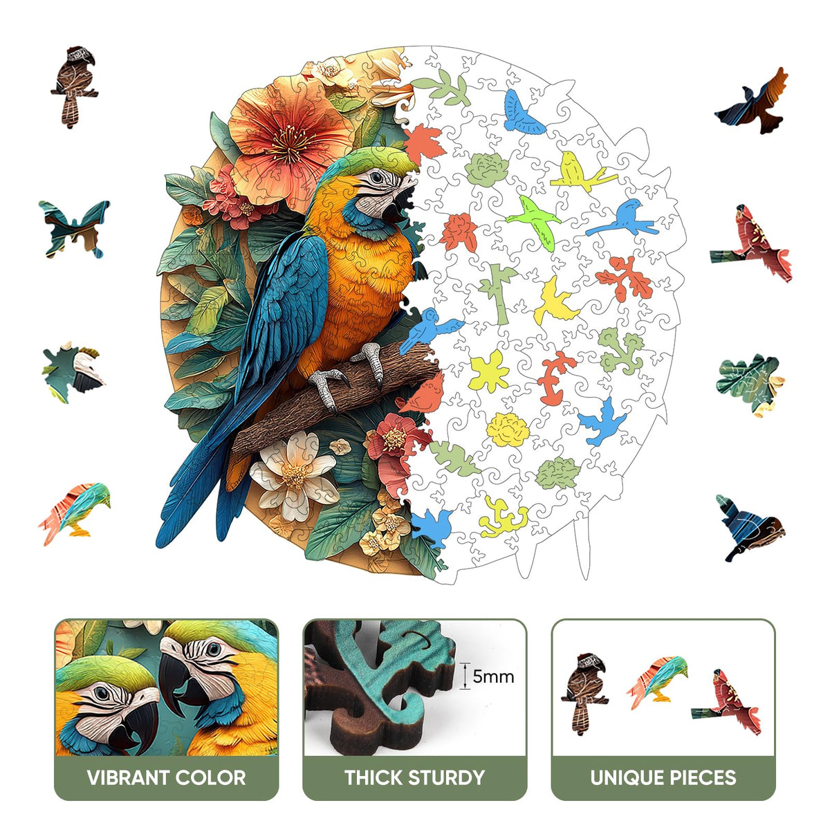 Jigsaw Puzzles for Adults (Parrots / 200 pieces)