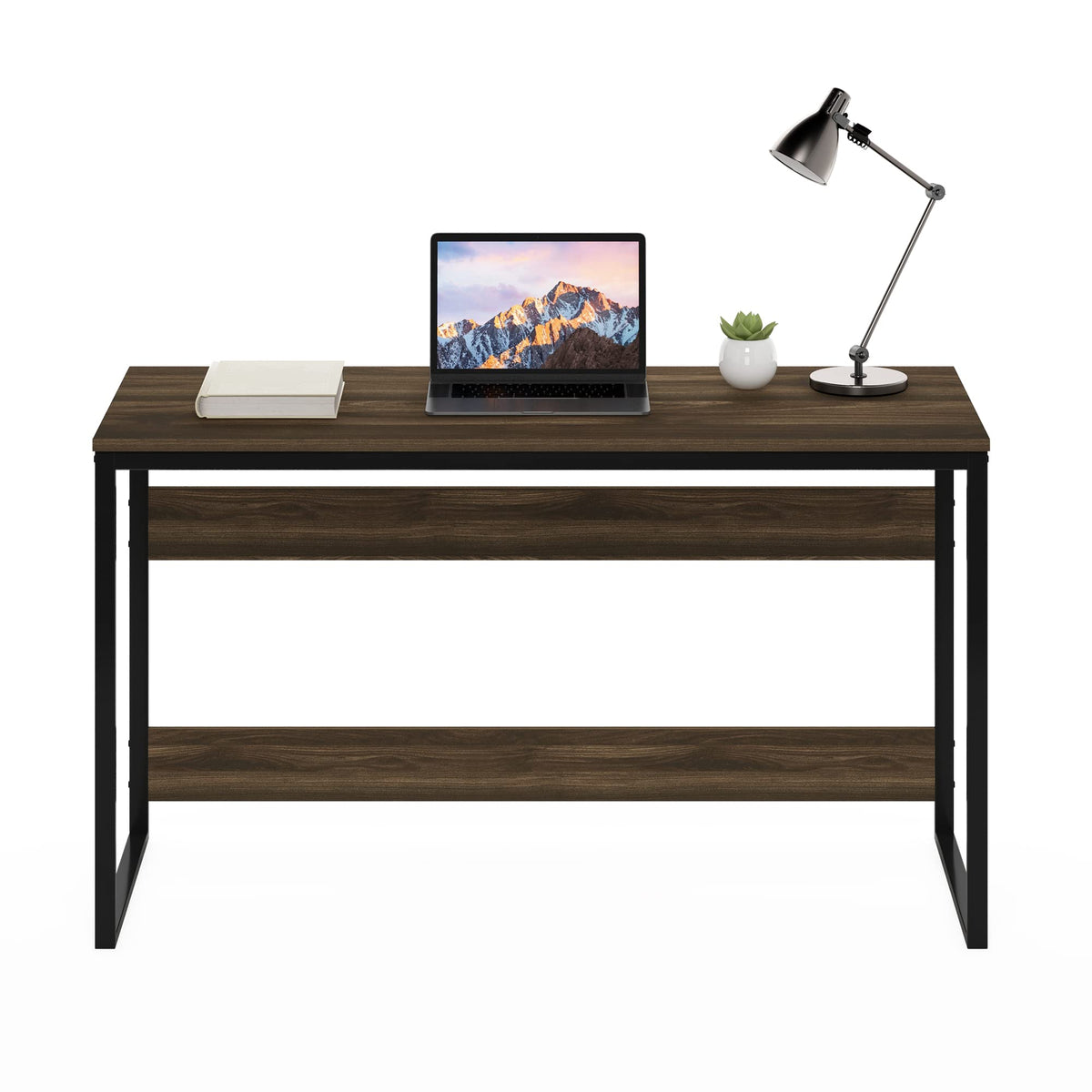 Moretti Desk 52 Wide Metal Frame Gaming Desk (Brown Walnut / 52 inches)