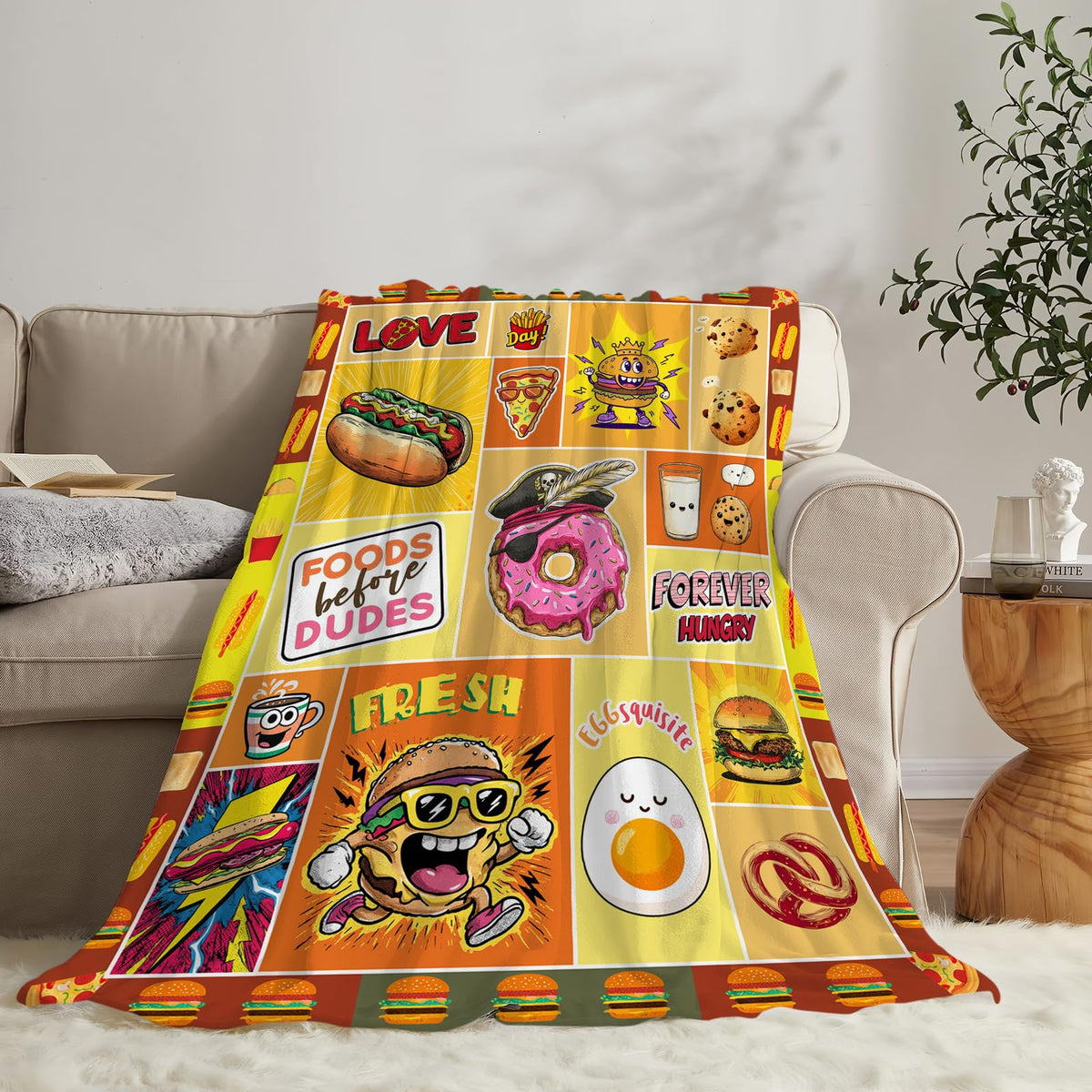 Donuts Foods Throw Blanket (40"x50" / Food)