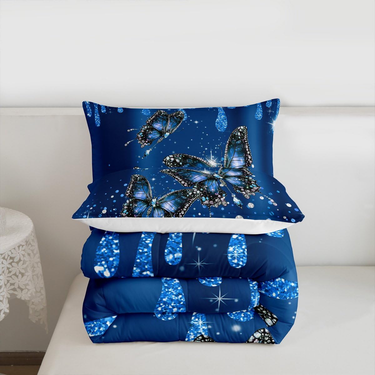 Butterfly Comforter Set King Size for Kids Boys Girls (Multi 804 / King)