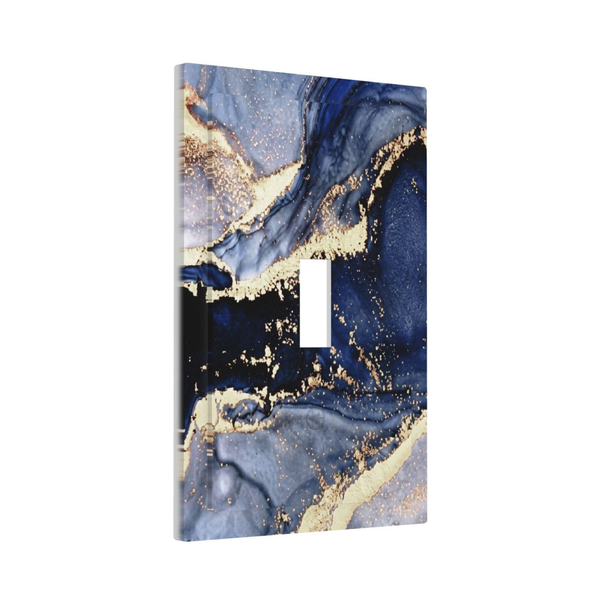 Royal Turquoise Blue Marble Decorative 1 Gang Light Switch Cover Single Toggle Switch Wall Plate Cover Electrical Switchplate Faceplat Room Decor (Royal Turquoise Blue Marble / Toggle Mid 1-Gang)