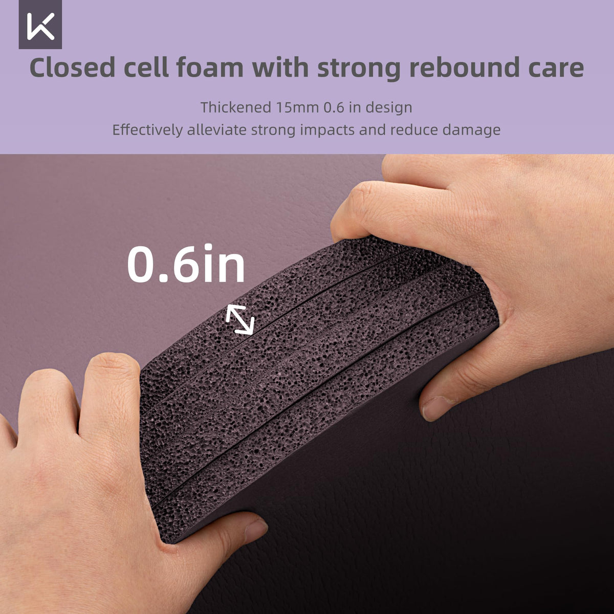 Extra Thick NBR Yoga Mat for Women & Men (Purple / 72”x32”x15mm)