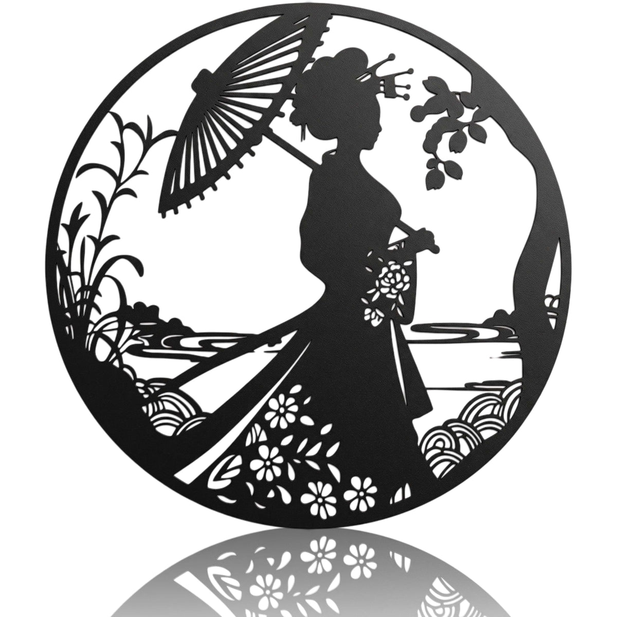 Japanese Geisha Metal Wall Art (Geisha)
