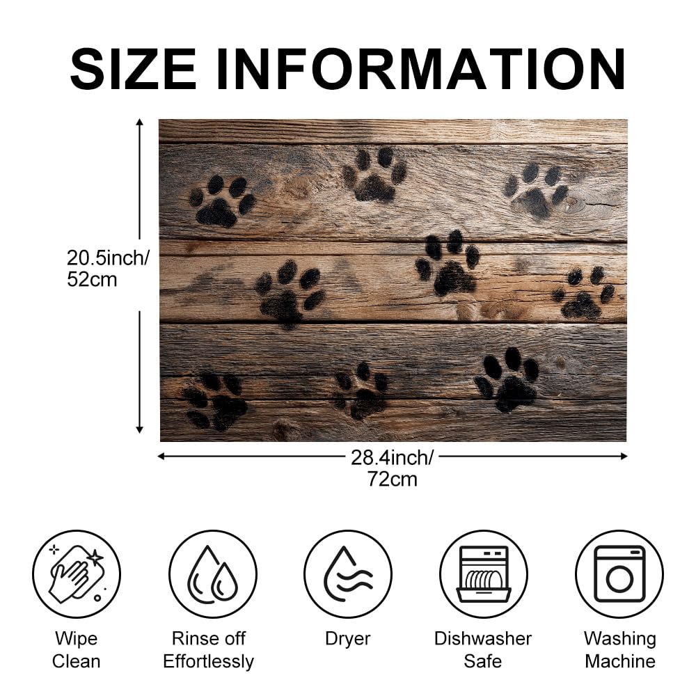 Paw Print Stove Top Cover 28x20 Inch Decorative Electric Stove Cover (Colorful2097)