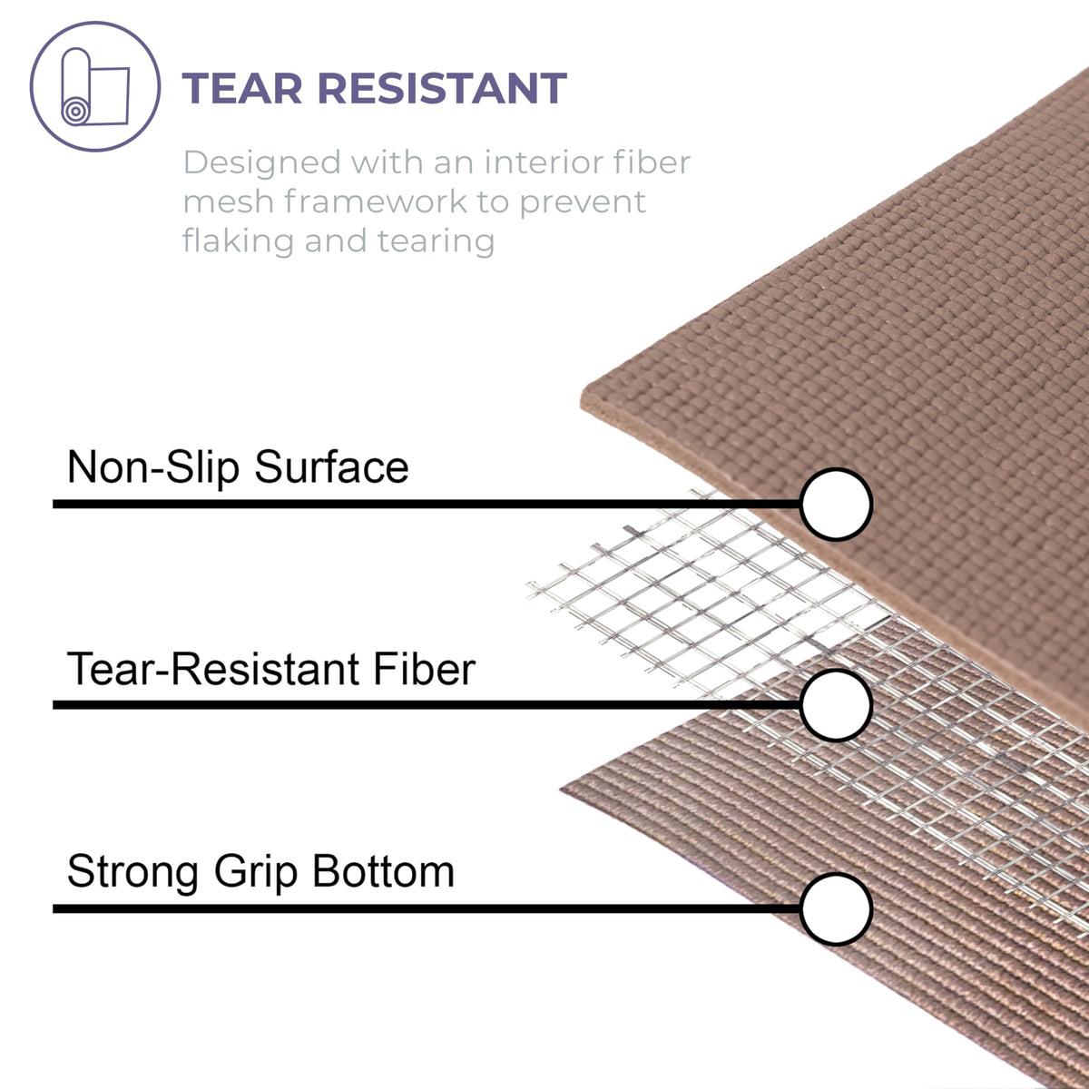 Ascend 6mm Thick Reversible Yoga Mat (Golden Mocha - Printed)