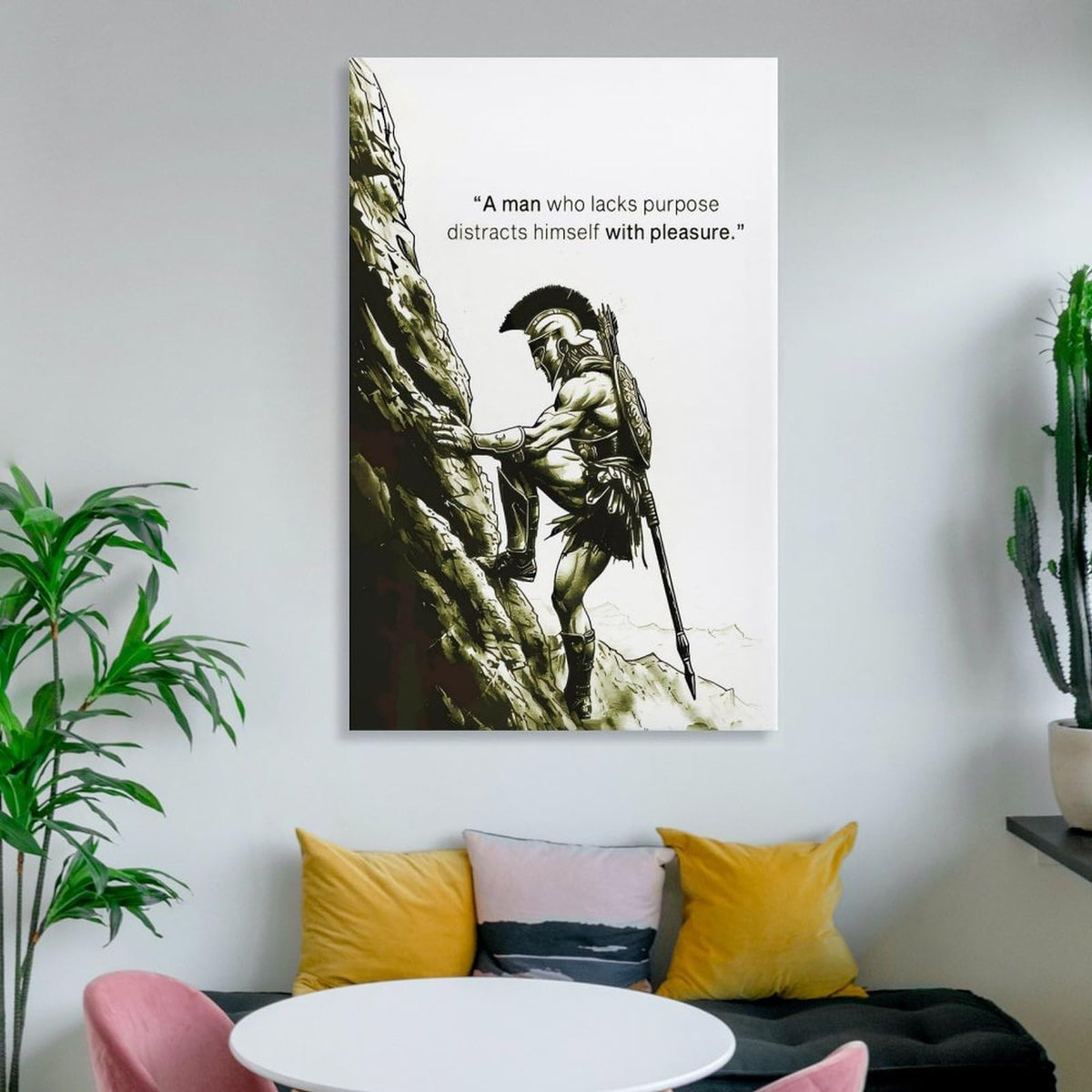 A Man Who Lacks Purpose Spartan Warrior Canvas Printing Wall Art Prints Wall Decor Posters Motivational Mountain Climber Nordic Minimalist Living Room Bedroom Office Gym 16x24inch (style-44 / 16x24inch(40x60cm) Unframe)