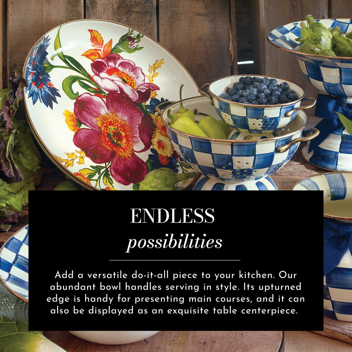 Enamel Abundant Bowl (White Flower Market)