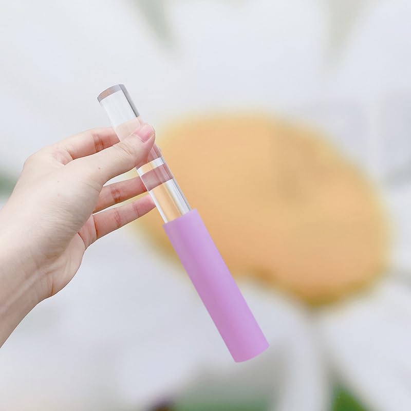 4 Pcs Singing Bowl Mallet Set Includes Solid and Hollow Acrylic Silicone Rubber Striker Mallet for Playing Quartz Crystal Singing Bowls with Bundle Pocket (WhitePurple)