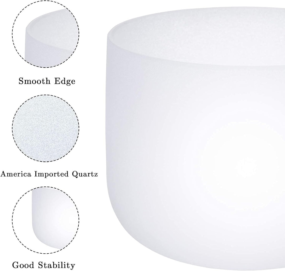 432HZ 7inch 8inch 9Inch Set Of 3 Pcs Quartz Crystal Singing Bowls Set with Thick Carrying Case Bag (7+8+9" / C+F+G-432hz)