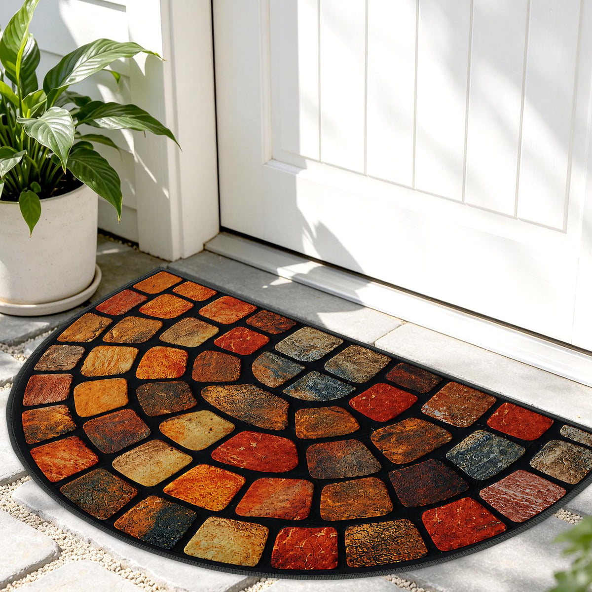 Semicircular Entrance Door Mat 24" x 36" (#55 / 2' x 3' (Semicircular))