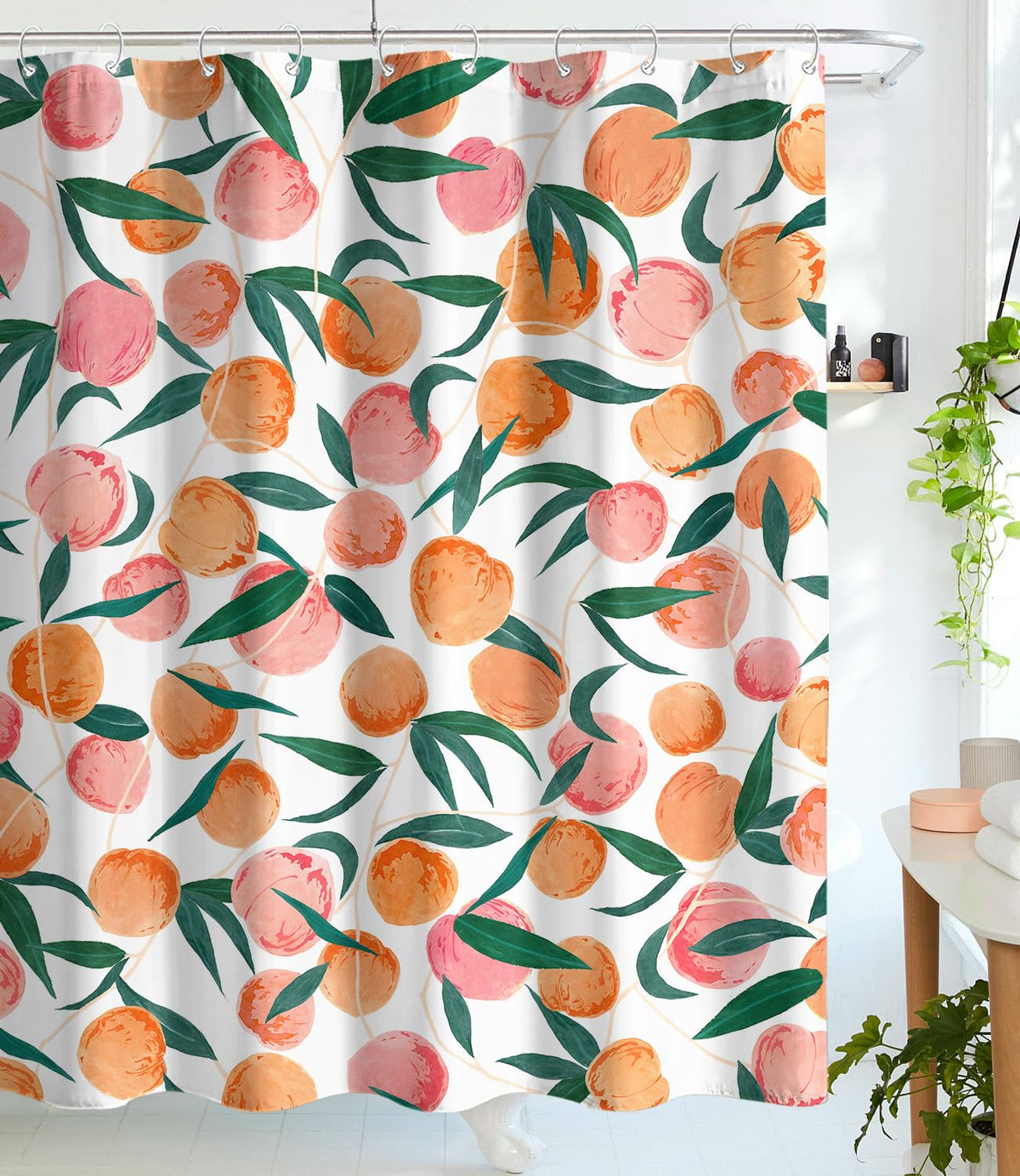 Peach Shower Curtain (Peach / 72"W x 84"L (Pack of 1))