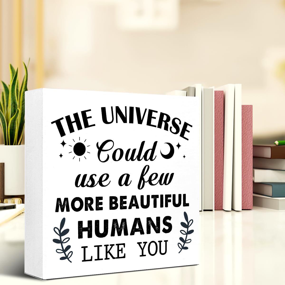 Inspirational Wooden Block Sign Office Decor V559 (BT-37)