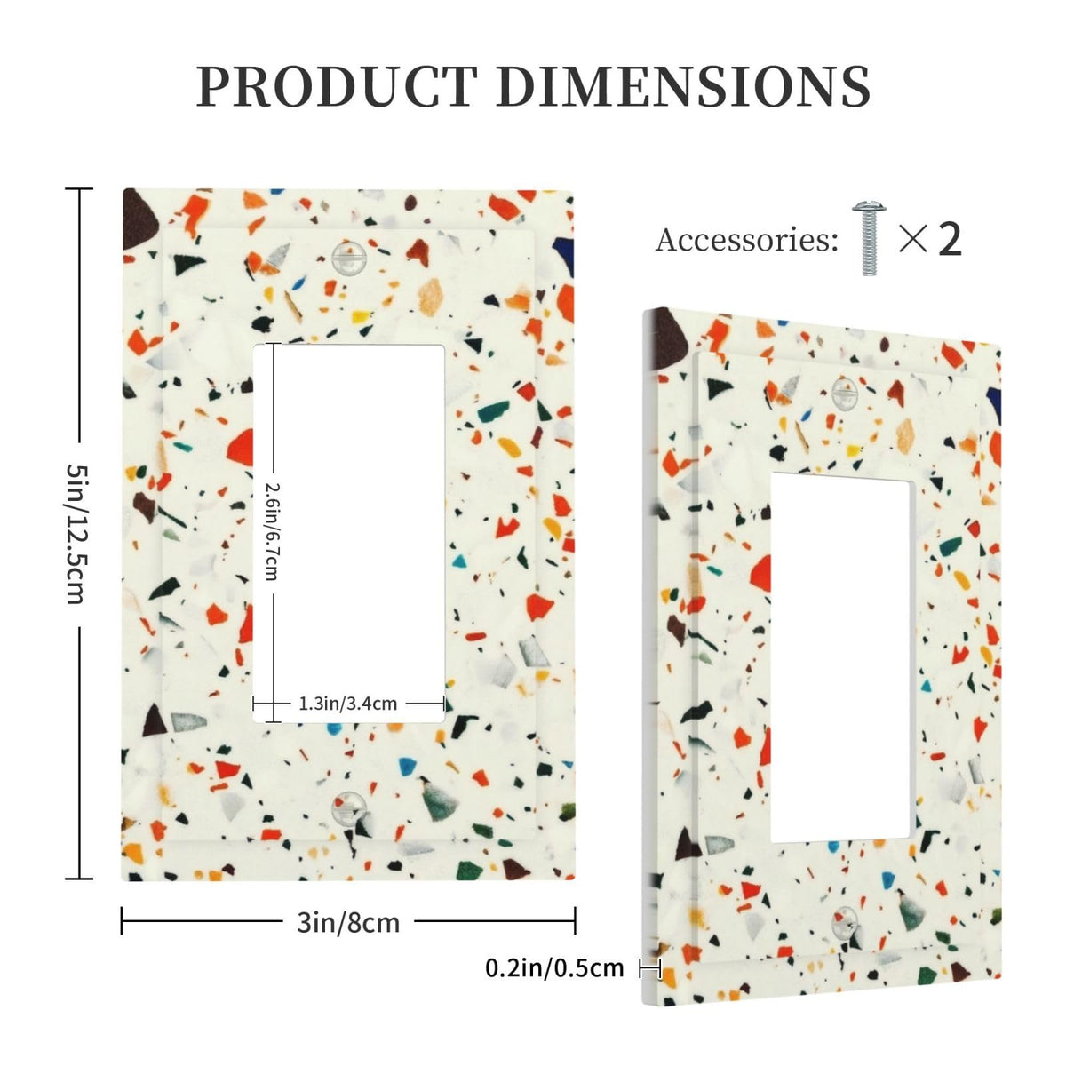 Beige.Cream Yellow Terrazzo Marble 1 Gang Outlet Decorator Light Switch Wall Plate Cover Faceplate Decorative Switchplate Rocker (Beige.Cream Yellow Terrazzo Marble / 1-Gang Rocker Mid)