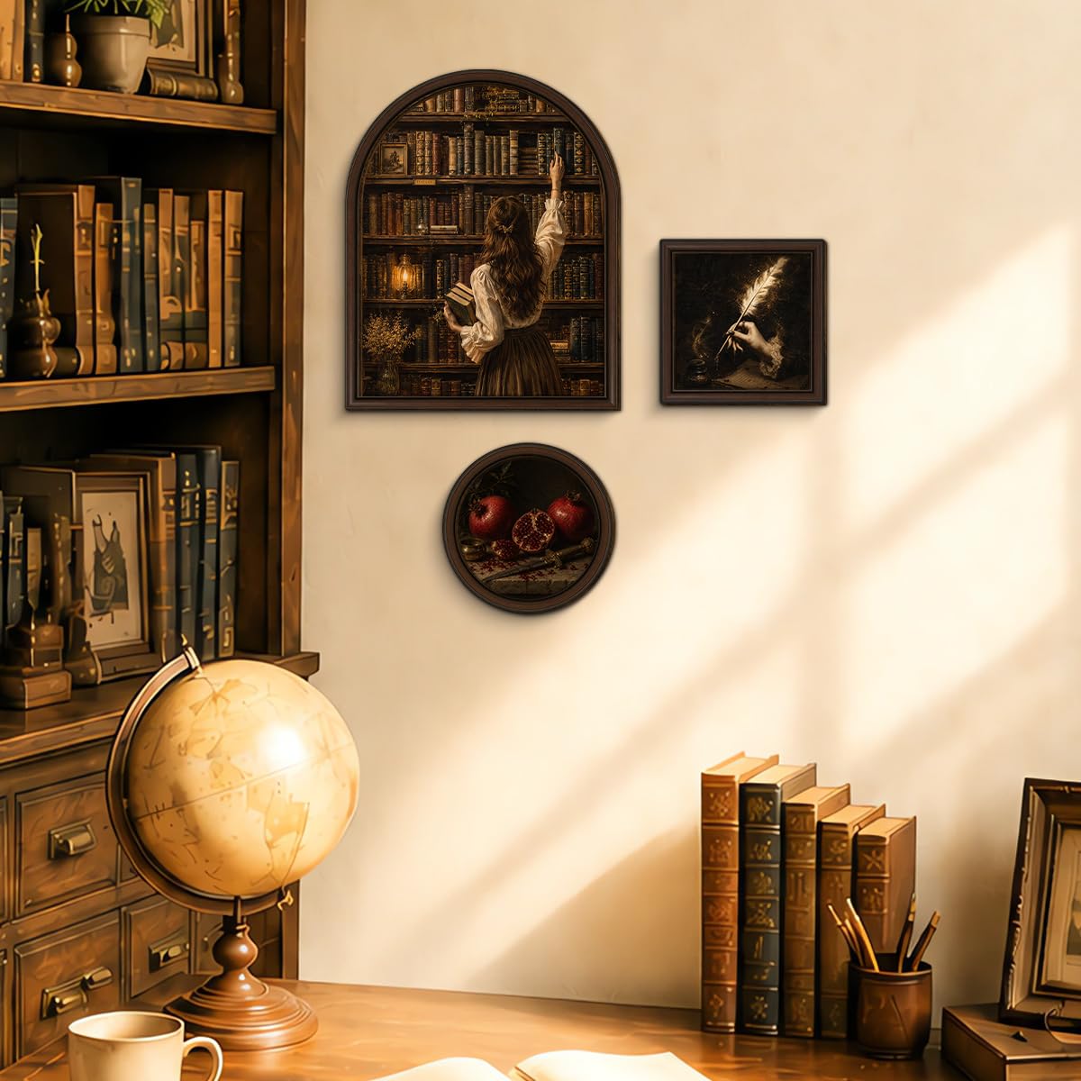 3 Pcs Vintage Library Wall Art Sign (Read-01)