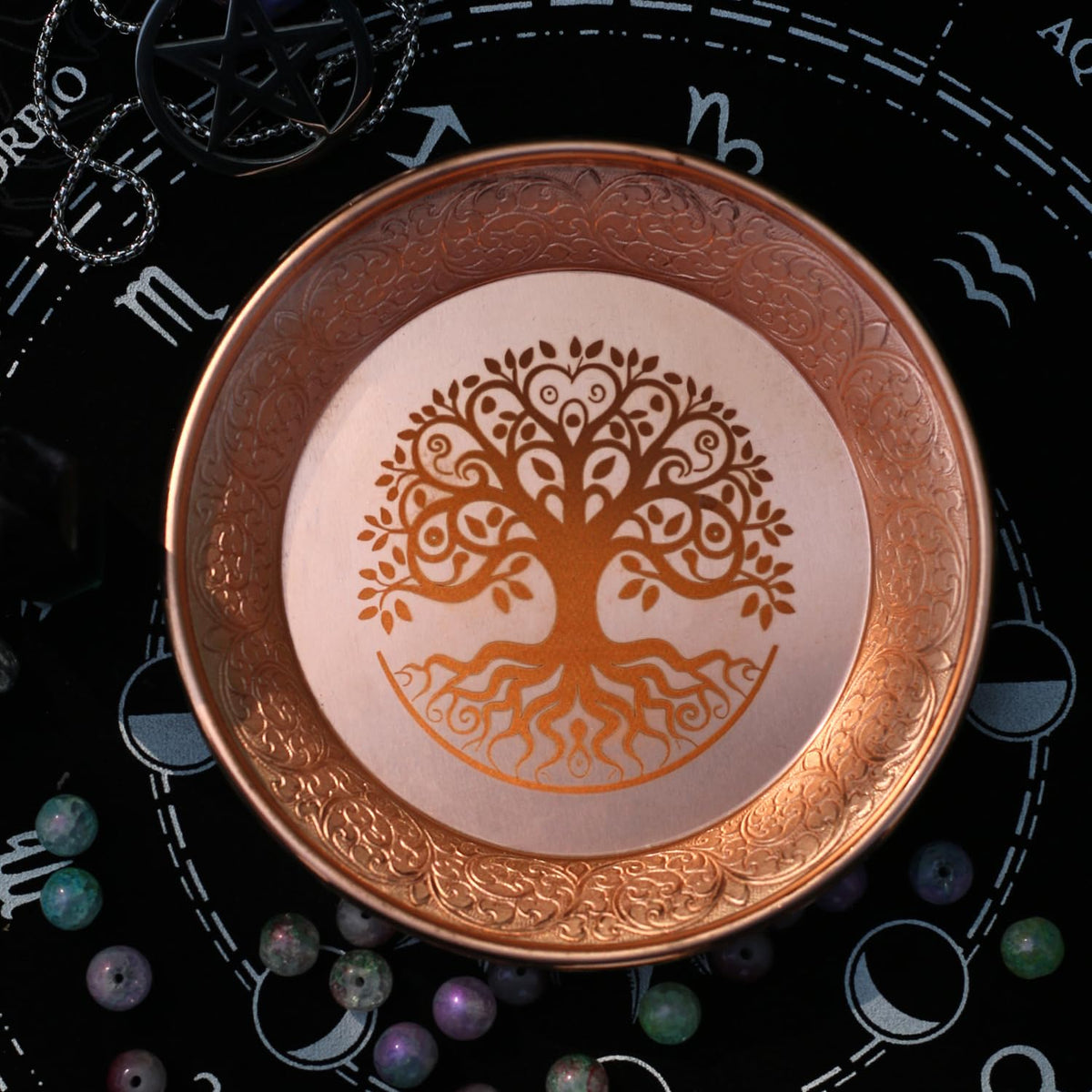 Copper Offering Ritual Bowl (Tree of Life)