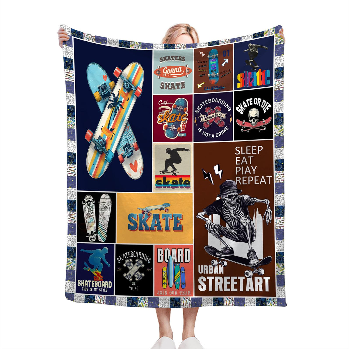 Skateboard Throw Blanket (60"x80" / Skate)