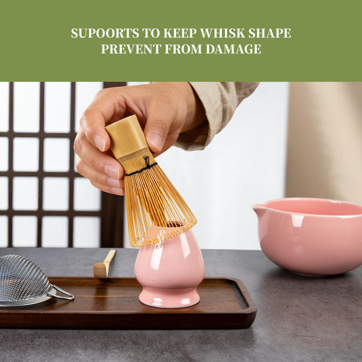 Matcha Whisk Set Pink (Pink)
