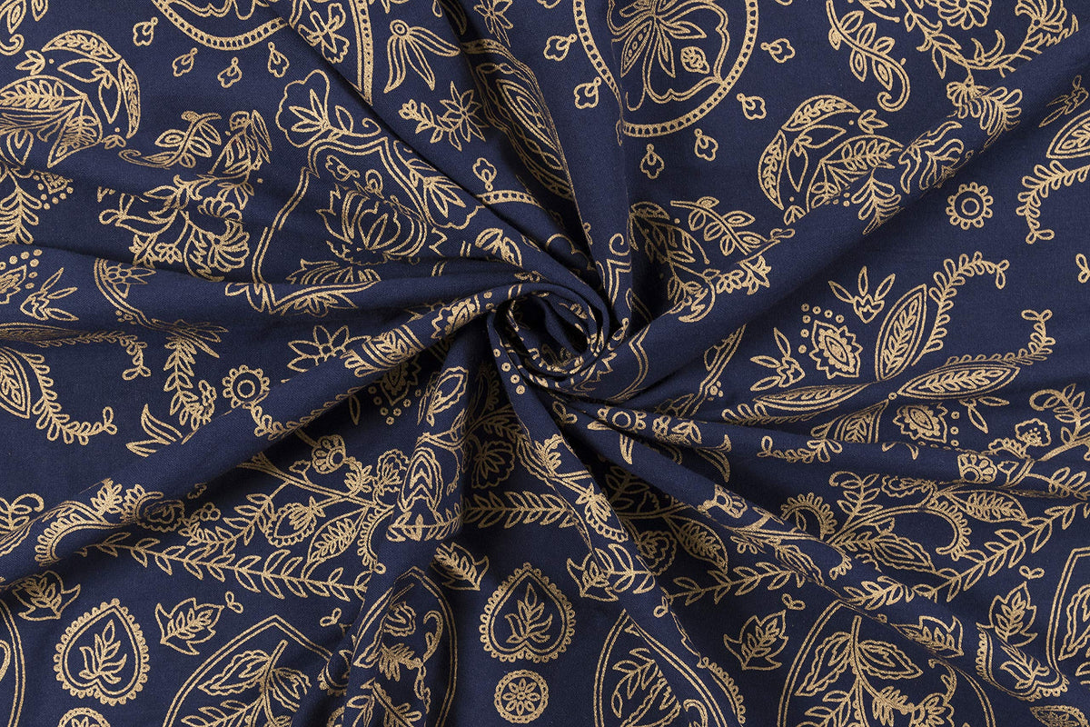 Indian Hippie Mandala Bohemian Beautiful Blue Gold Window Drapery Curtain Bedroom Living Room Balcony Valance Panels (38"W x 83"L (Pack of 2) / Blue Gold)