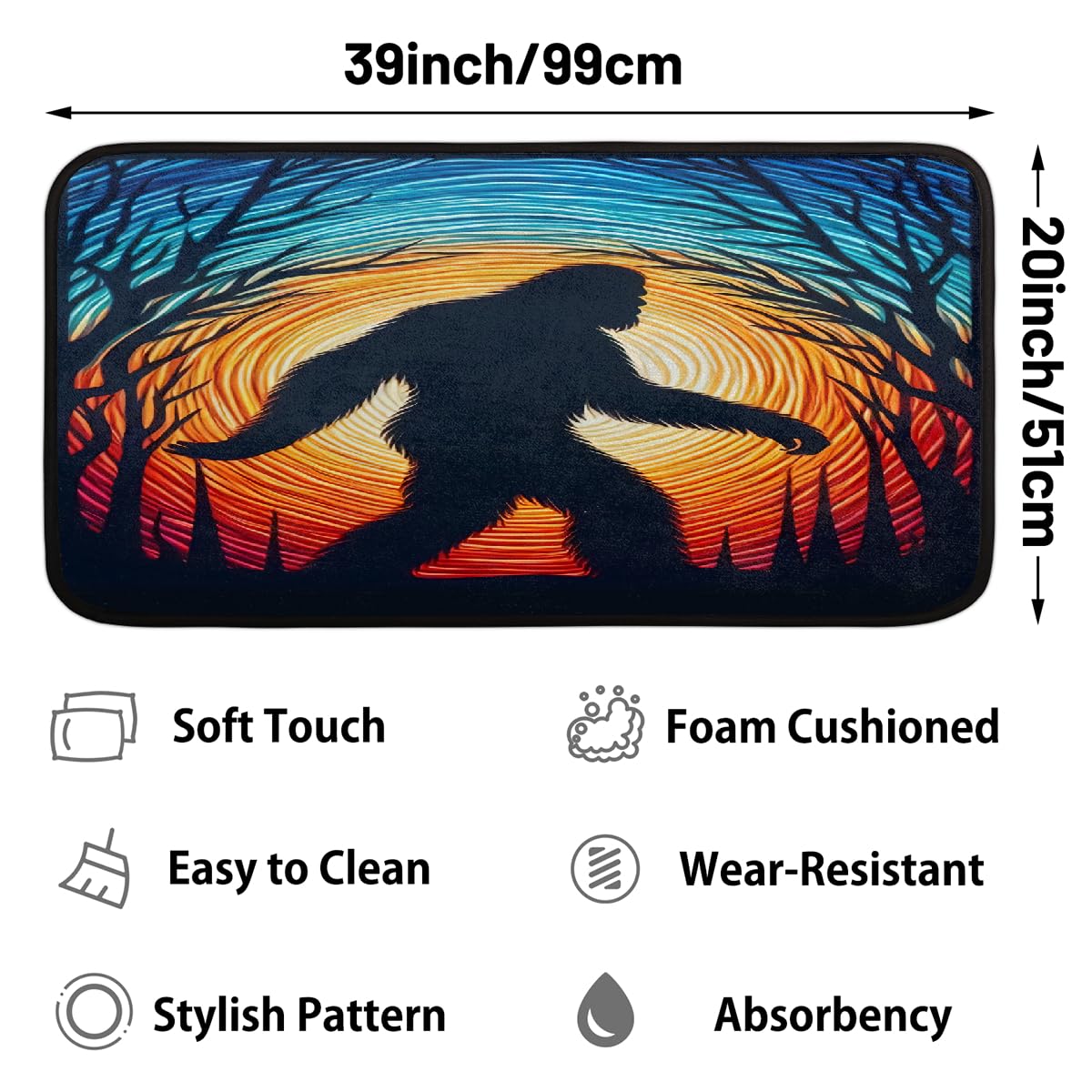 Bigfoot Kitchen Rugs Kitchen Mats Non Slip Floor Mat (Color 25)