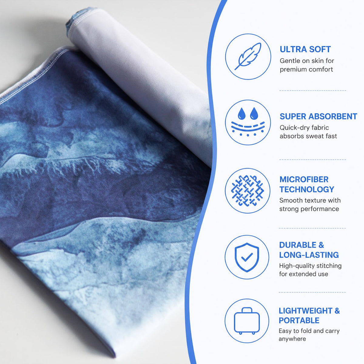 Yoga Mat Towel (Mountain-01 / Large)