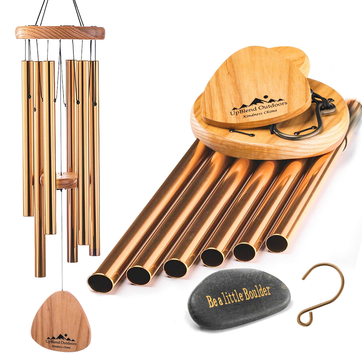 UpBlend 29" Bronze Aluminum Wind Chimes for Outside (29")