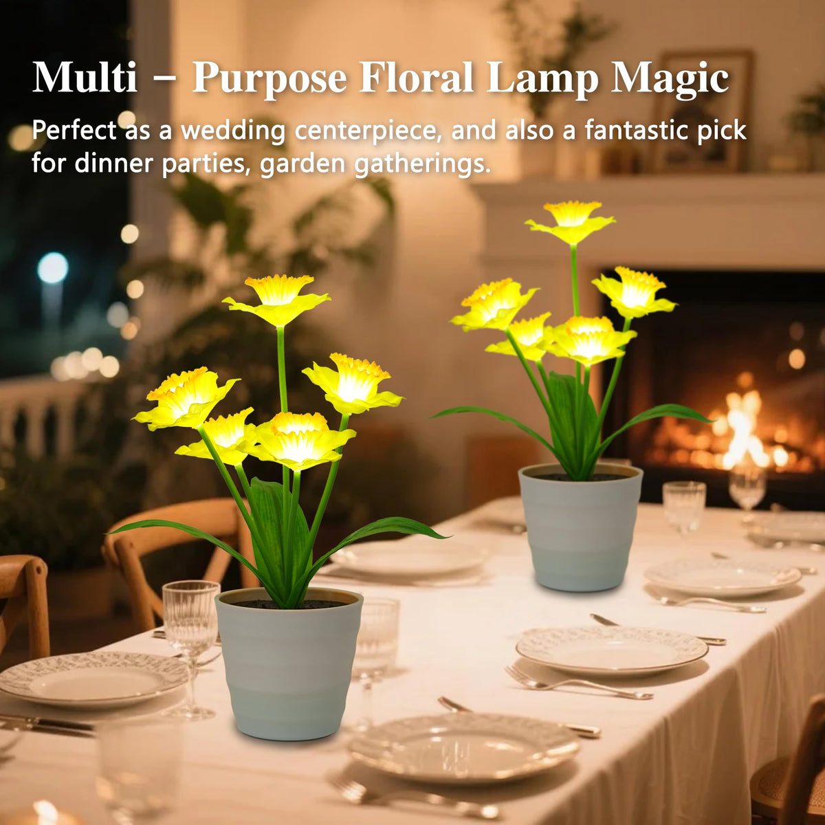 Artificial Daffodil Flower Night Light Gifts for Women Mom Grandma (Daffodil)