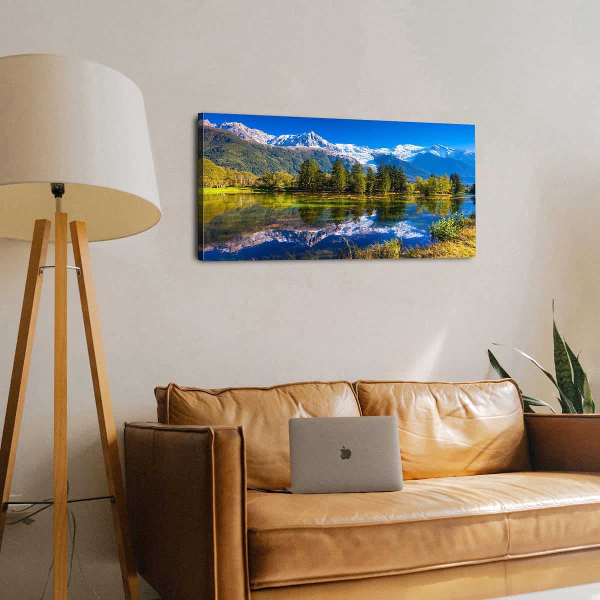 Nature Wall Art Rustic Blue Mountain Picture for Living Room Bedroom 20x40" (40"L x 20"W / Mountain Forest)