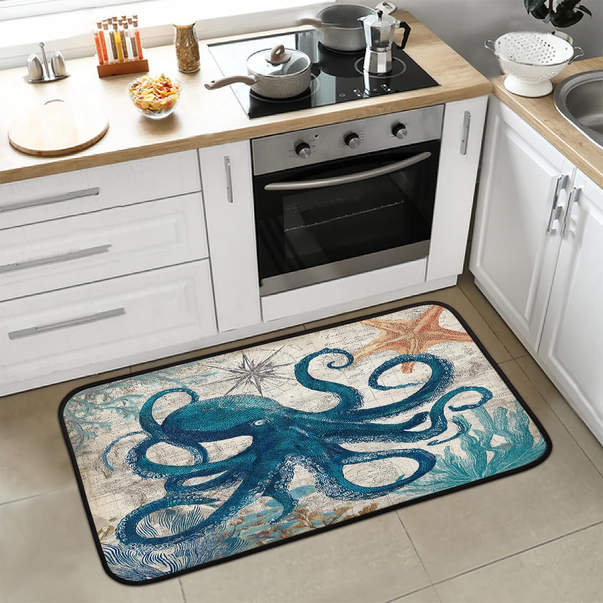Octopus Kitchen Rugs Kitchen Mats Non Slip Floor Mat (Color 27)