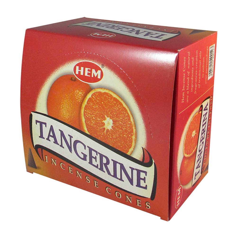 Tangerine Incense Cones and Cone Incense Burner Bundle Insence Insense Hem Incense (Tangerine)