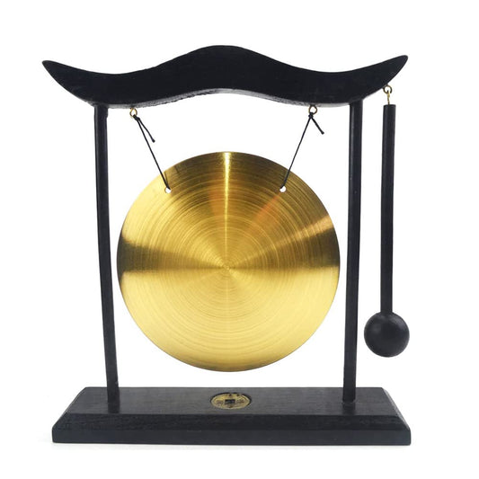 Brass Gong Desktop Zen Art Feng Shui Decor (Simple Design)