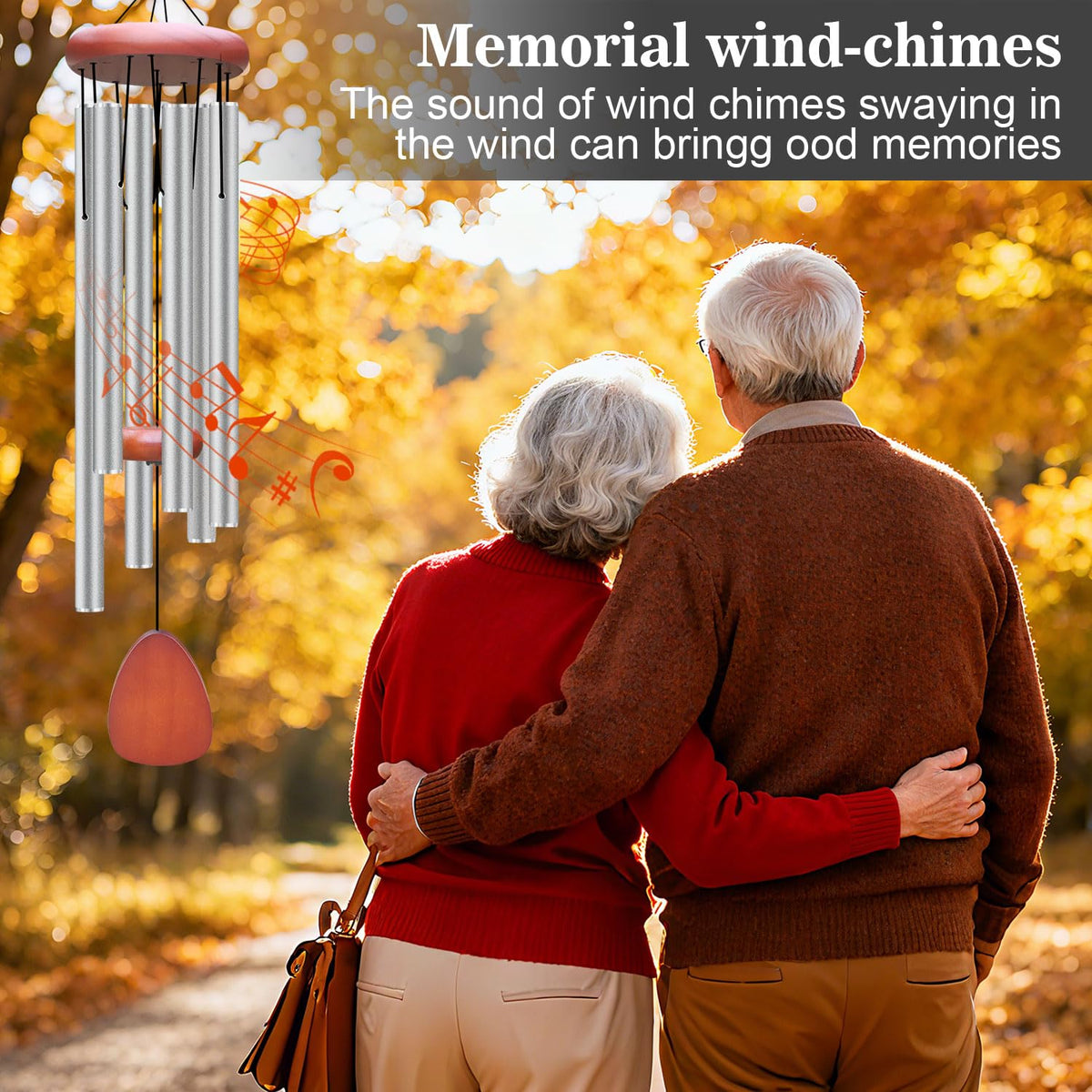 Aluminium Wind Chimes Outside (Light gray wind chime -36“)