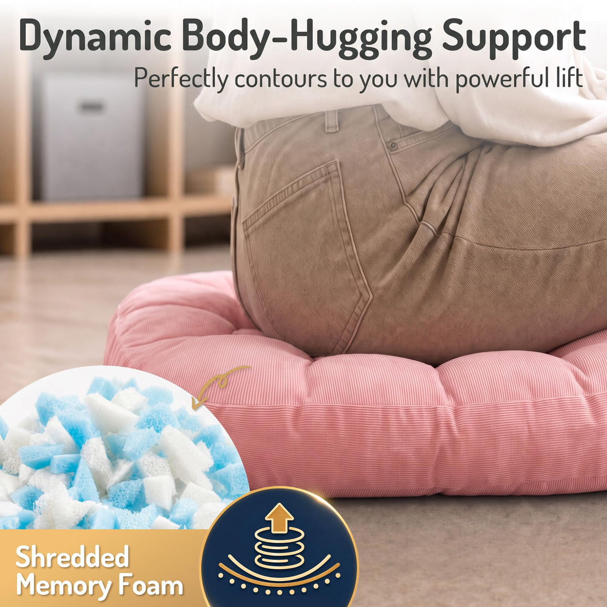 Floor Pillows Set of 2 (2 Pack / Square | Pink | 2 Pack)