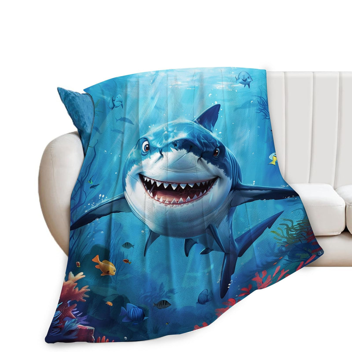 Ocean Shark Fleece Throw Blanket (40"x50" / Shark)