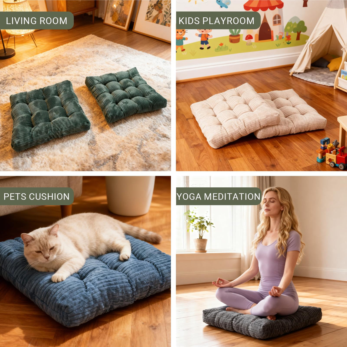 Meditation Floor Pillow Set of 2 (Beige)