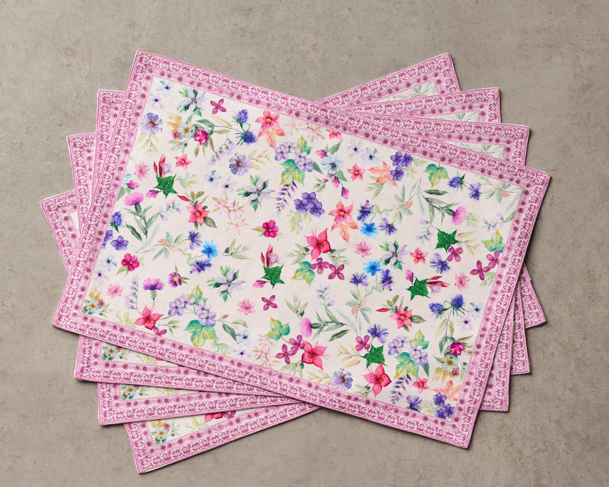 Placemats Set of 4 Reusable 100% Cotton (113 - Chardon / 13" X 19" (Pack of 4))
