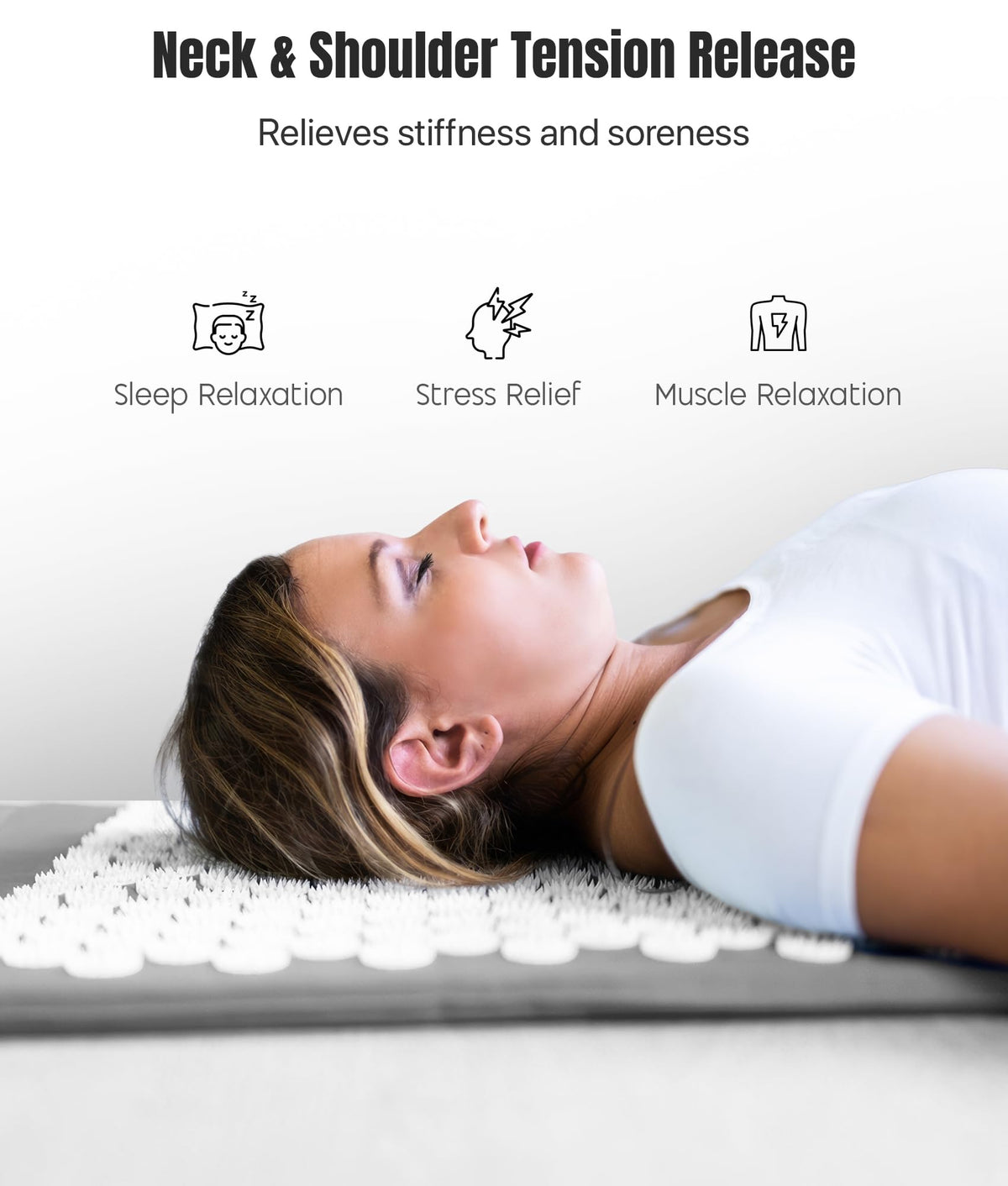 Acupressure Mat And Pillow Set (Grey)