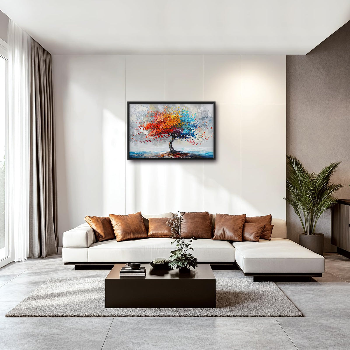 Colorful Tree Wall Art Abstract Rainbow Tree of Life Pictures Wall Decor Large Modern Vibrant Canvas Prints Framed Artwork Home Decorations for Bedroom Living Room Dining Room Office Hotel 36"x24" (Tree of Life / 36"L x 24"W)