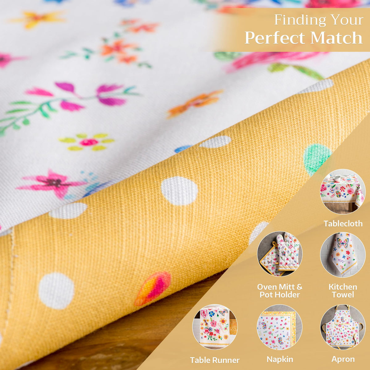 Placemats Set of 4 Reusable 100% Cotton (136 - Happy Florals - Sweety / 13" X 19" (Pack of 4))