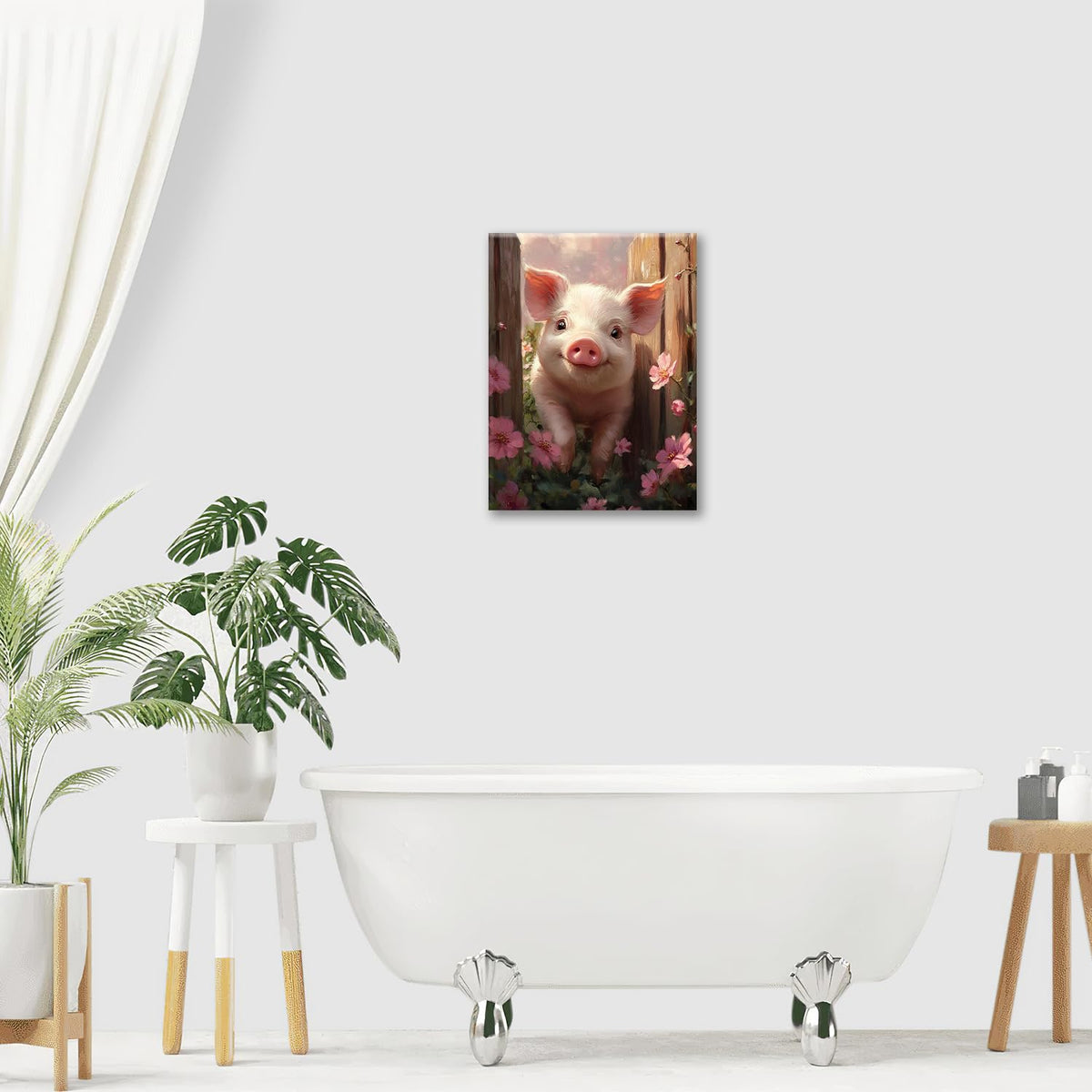 Farmhouse Pig Wall Art (20"L x 16"W / Pig)