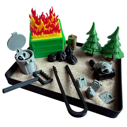 Dumpster Fire Zen Garden Compact Desk Decor (Dumpster Fire)