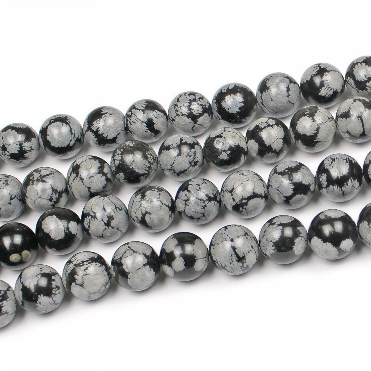 Snowflake Obsidian Beads Round Natural Stone Beads for Jewelry Making DIY Bracelet (Snowflake Obsidian / 8mm)