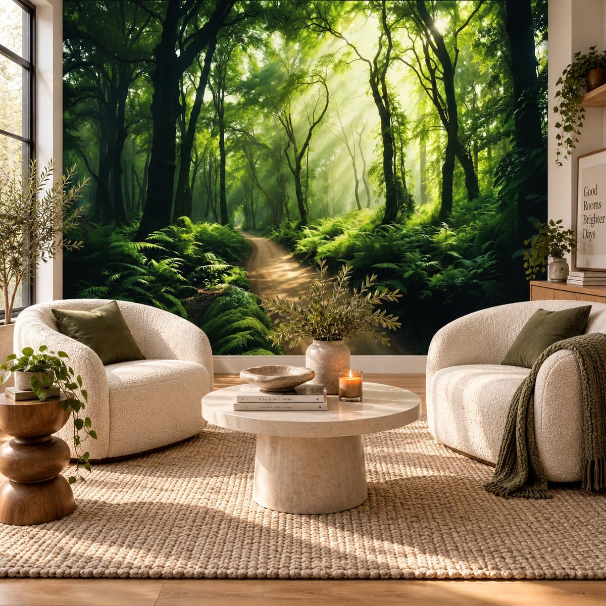 Peel Stick Wall Mural Wallpaper Forest 136"x96" Decor G25 (G25 / 136" x 96")