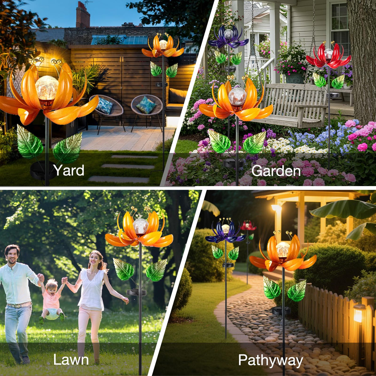 Outdoor Solar Lights Garden Decor (Passionate Orange)