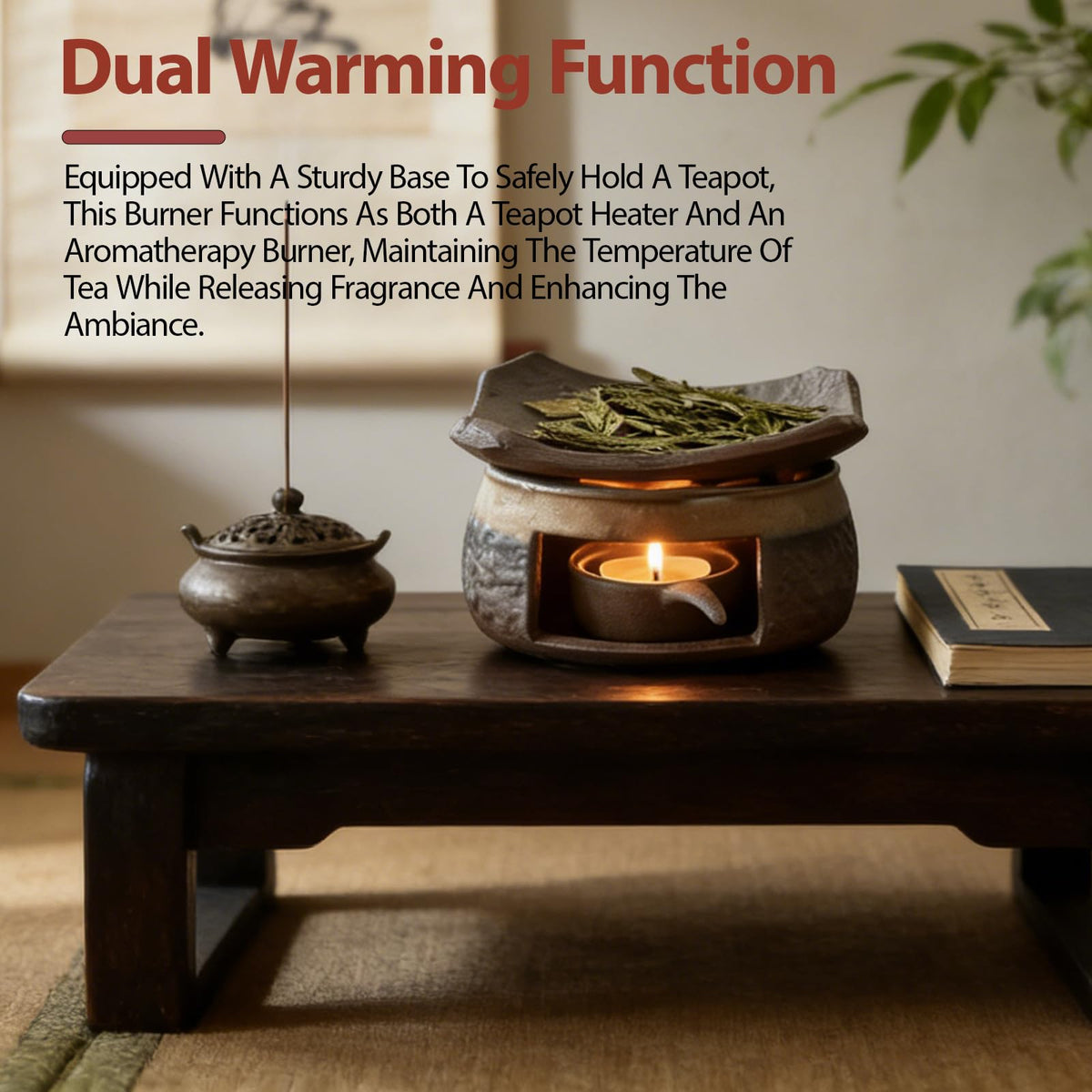 Ceramic Incense Burner Kit (Double-eared Baking Dish + Square Oven)