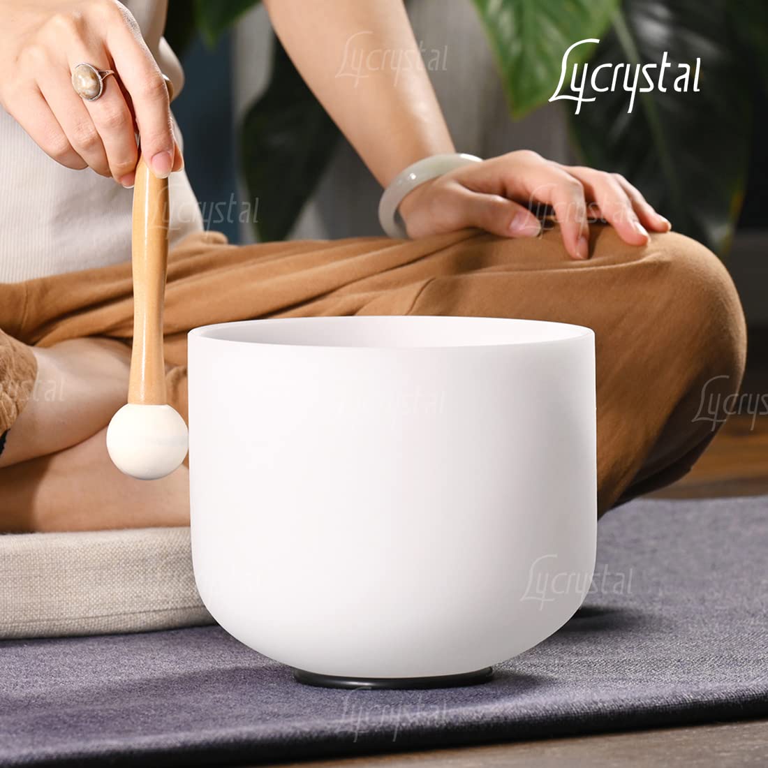 528 Hz 8 Inch C Note Root Chakra Crystal Singing Bowl (8"C / white 2)