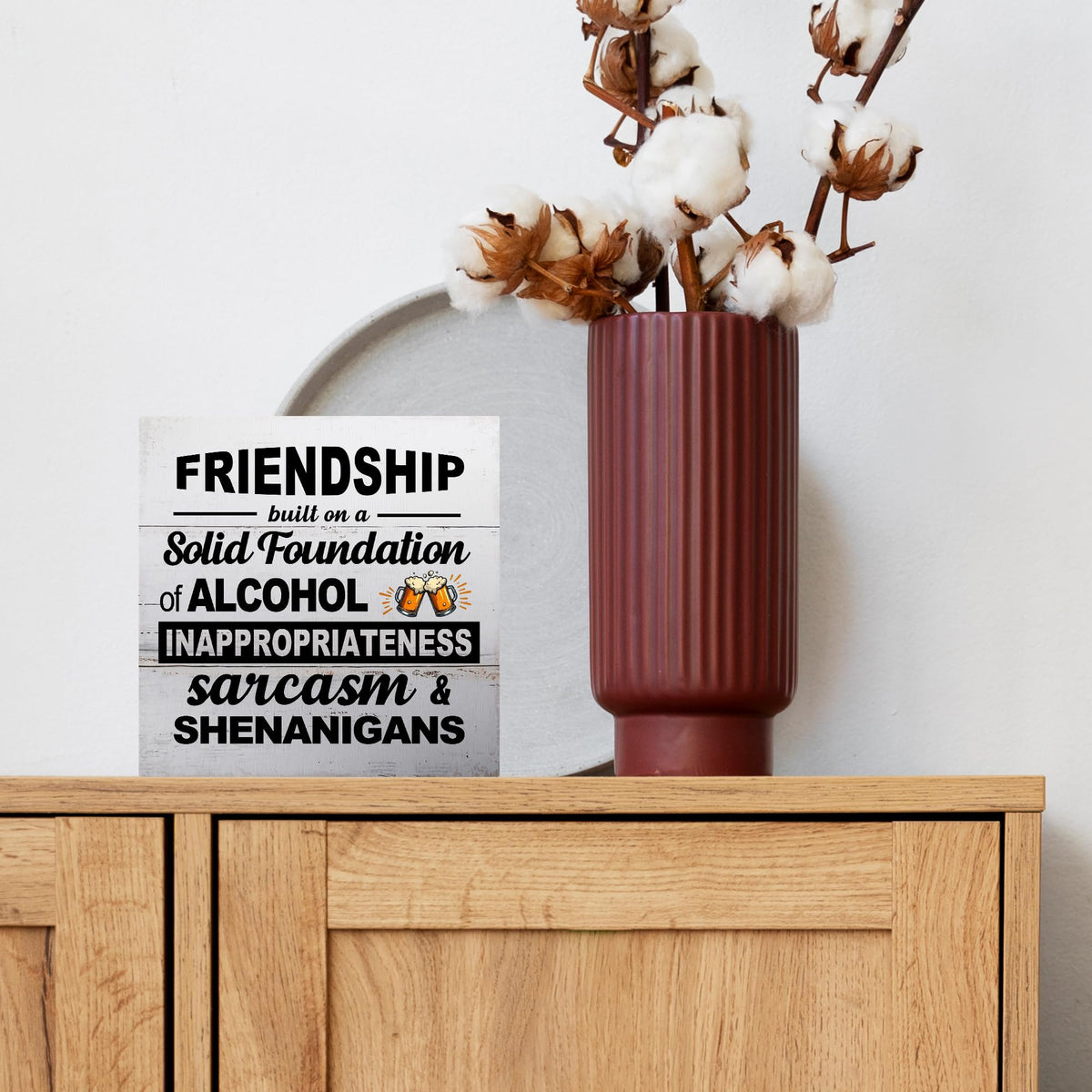 Rustic Friend Decor for Home Living Room Office (Navy)