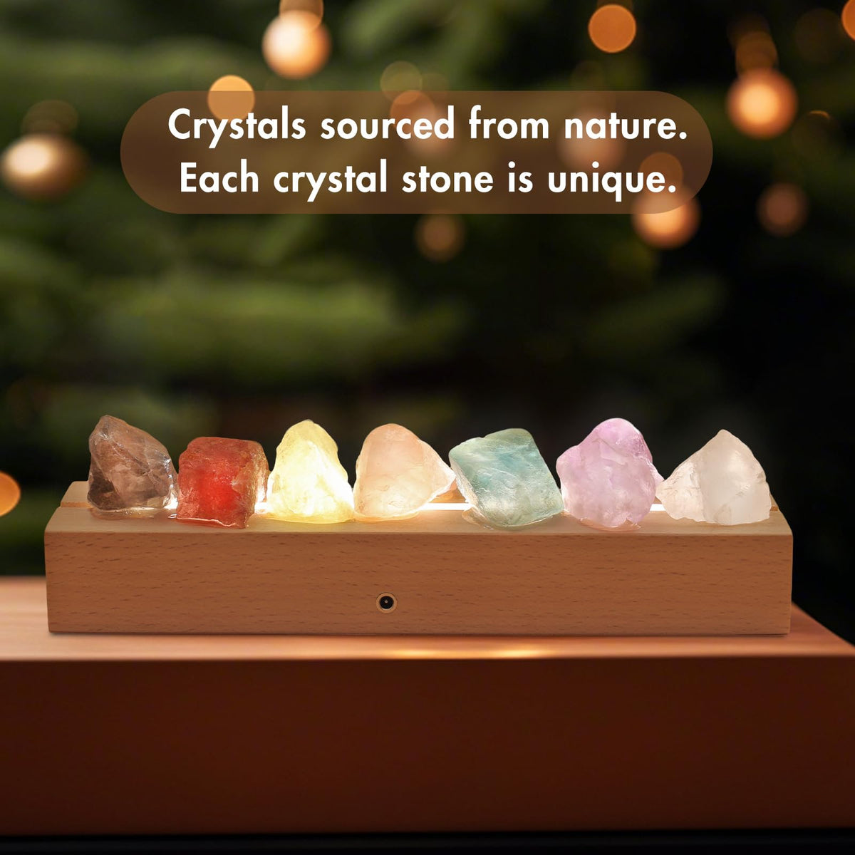 Healing Crystal Night Light (Rechargeable-7 chakral stones)