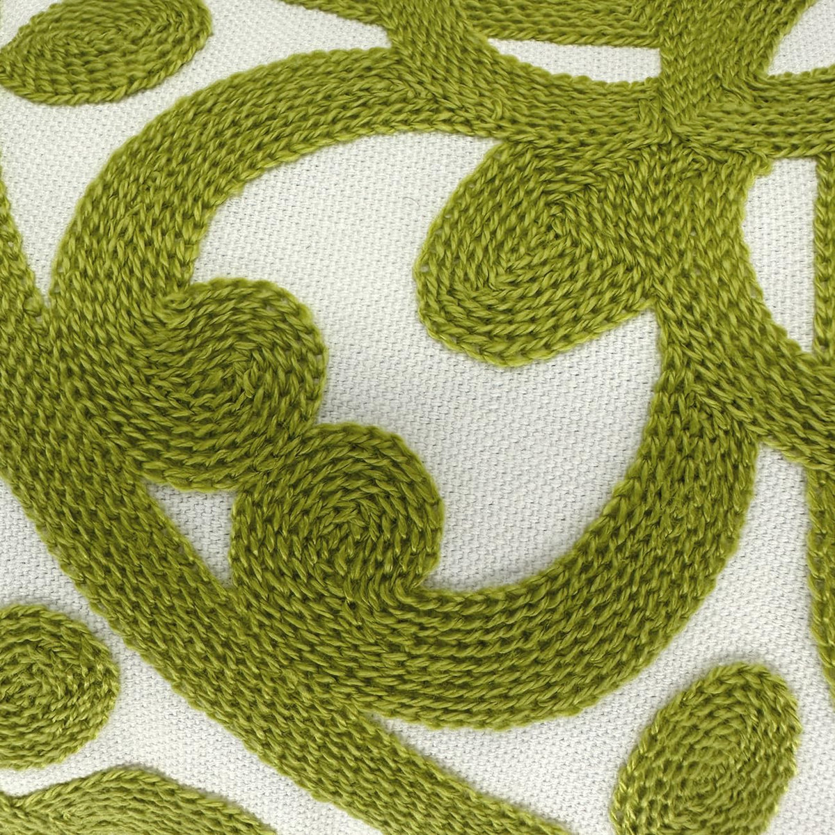 Boho Embroidered Lumbar Throw Pillow Cover 12"x 20" (Chartreuse Green / 20" x 12" (Pack of 1))