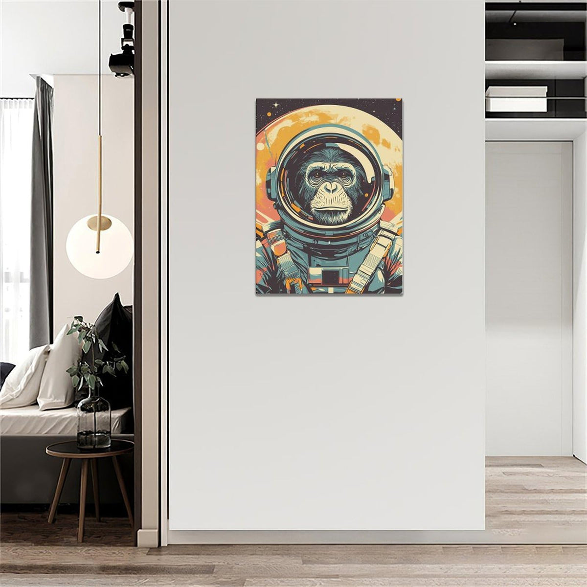 Gorilla Wall Art Cool Monkey Pictures Gorilla Canvas Wall Decor Monkey Painting Home Modern Artwork Decorations Framed for Living Room Bedroom Bathroom Office 12 x 16 inch (12" x 16" / Monkey)