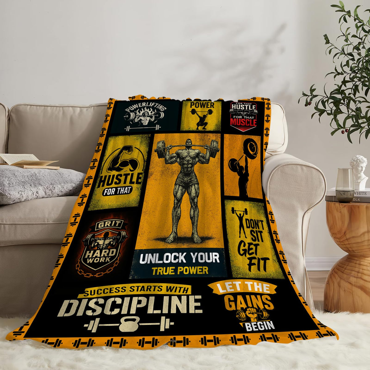 Weightlifting Throw Blanket (40"x50" / Weightlifting)